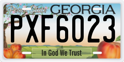 GA license plate PXF6023