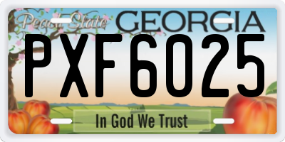 GA license plate PXF6025