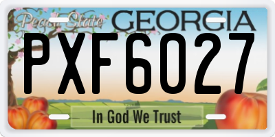 GA license plate PXF6027