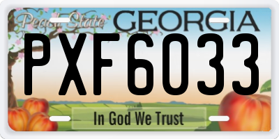 GA license plate PXF6033