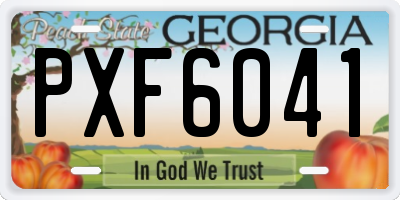 GA license plate PXF6041
