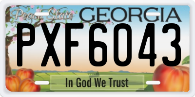 GA license plate PXF6043