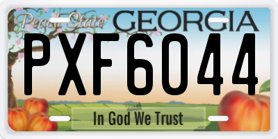 GA license plate PXF6044