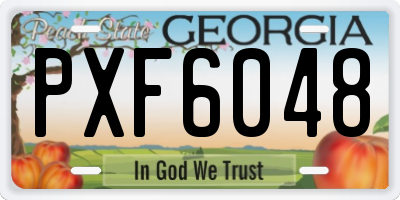 GA license plate PXF6048