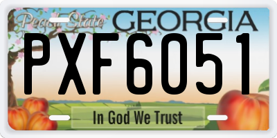 GA license plate PXF6051