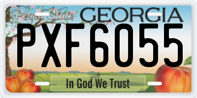 GA license plate PXF6055