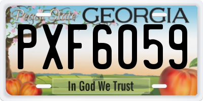 GA license plate PXF6059