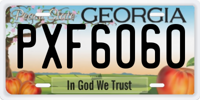 GA license plate PXF6060