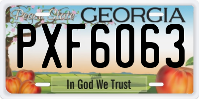 GA license plate PXF6063