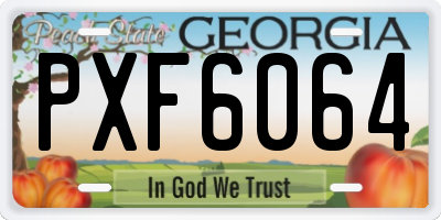 GA license plate PXF6064