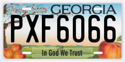 GA license plate PXF6066