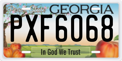 GA license plate PXF6068