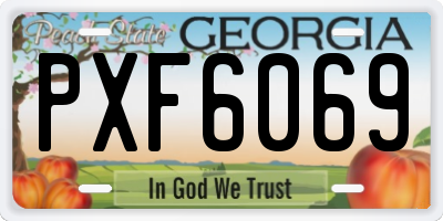 GA license plate PXF6069