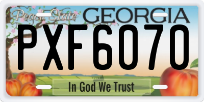 GA license plate PXF6070