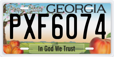 GA license plate PXF6074