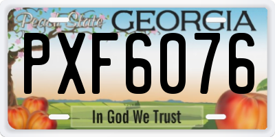 GA license plate PXF6076