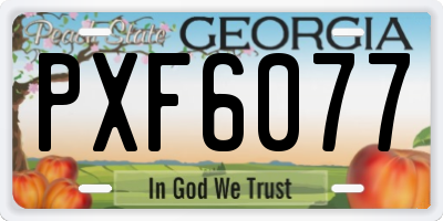 GA license plate PXF6077