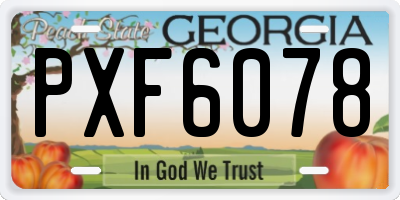 GA license plate PXF6078