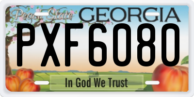 GA license plate PXF6080