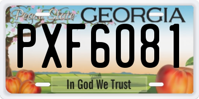 GA license plate PXF6081