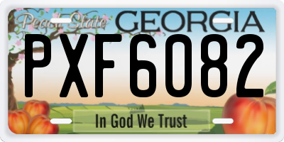 GA license plate PXF6082