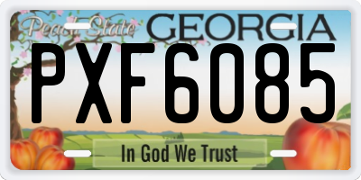 GA license plate PXF6085