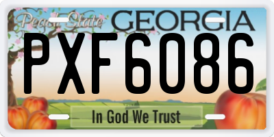 GA license plate PXF6086