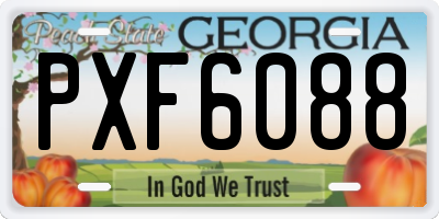 GA license plate PXF6088