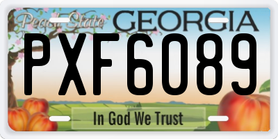 GA license plate PXF6089