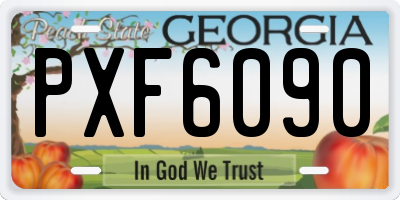 GA license plate PXF6090