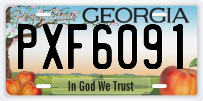 GA license plate PXF6091