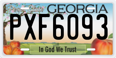 GA license plate PXF6093