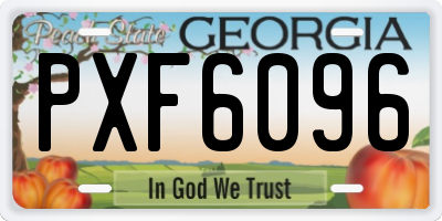 GA license plate PXF6096