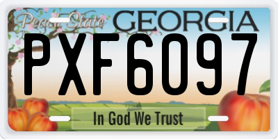GA license plate PXF6097