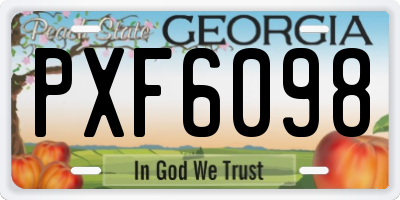 GA license plate PXF6098