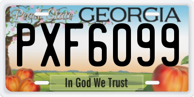 GA license plate PXF6099
