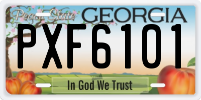 GA license plate PXF6101