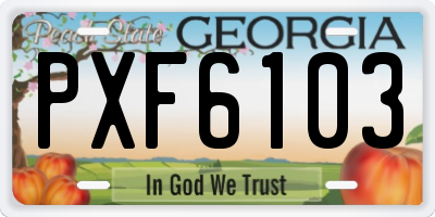 GA license plate PXF6103