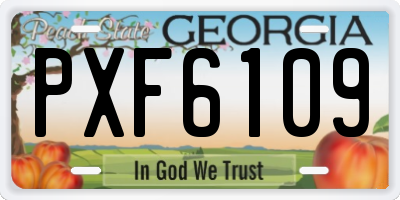 GA license plate PXF6109
