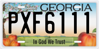 GA license plate PXF6111