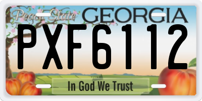 GA license plate PXF6112