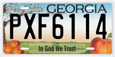 GA license plate PXF6114