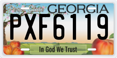 GA license plate PXF6119