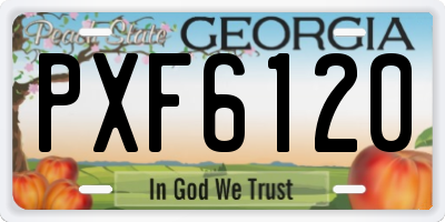 GA license plate PXF6120