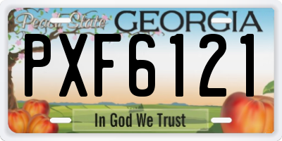 GA license plate PXF6121