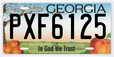 GA license plate PXF6125