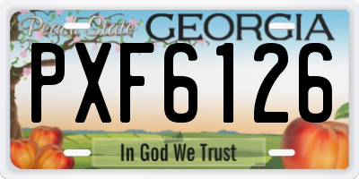 GA license plate PXF6126