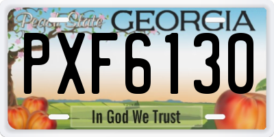 GA license plate PXF6130