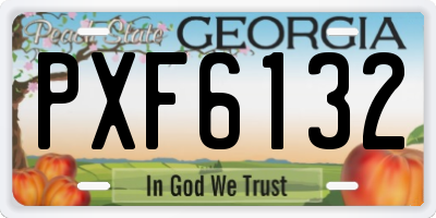 GA license plate PXF6132