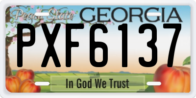 GA license plate PXF6137